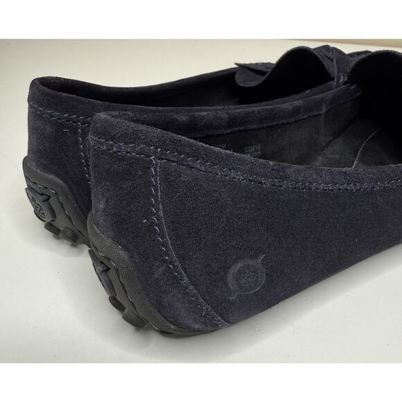 Born Kasa Driving Loafers Womens 11 M Navy Blue Suede Slip On Moccasin Flats - Picture 9 of 11